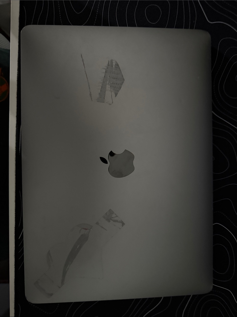 Apple Gray/Silver MacBook Top with Minimalist Logo
